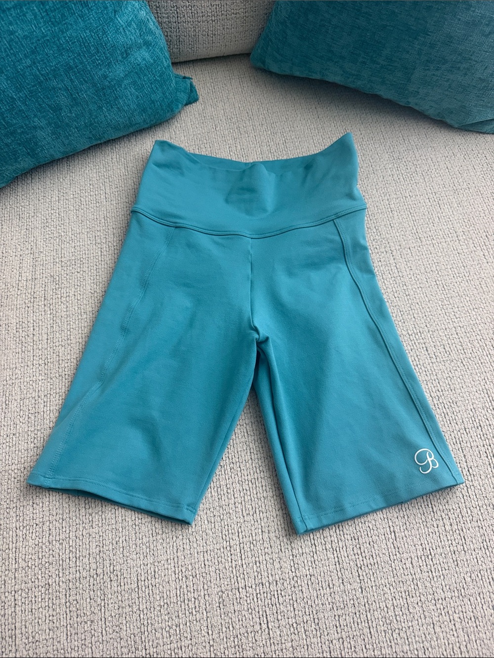 Bombshell Sportswear Teal High-Rise Bike Shorts